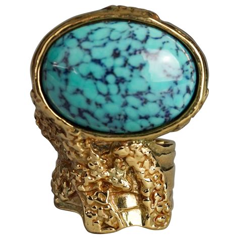 ysl turquoise arty oval ring|YVES SAINT LAURENT YSL Arty Turquoise Ring .